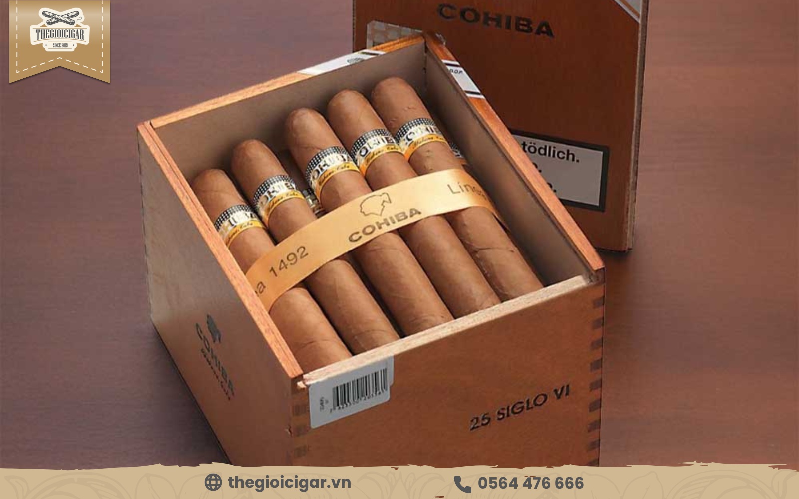 Xì gà Cohiba Siglo VI – 25 điếu đựng trong hộp gỗ