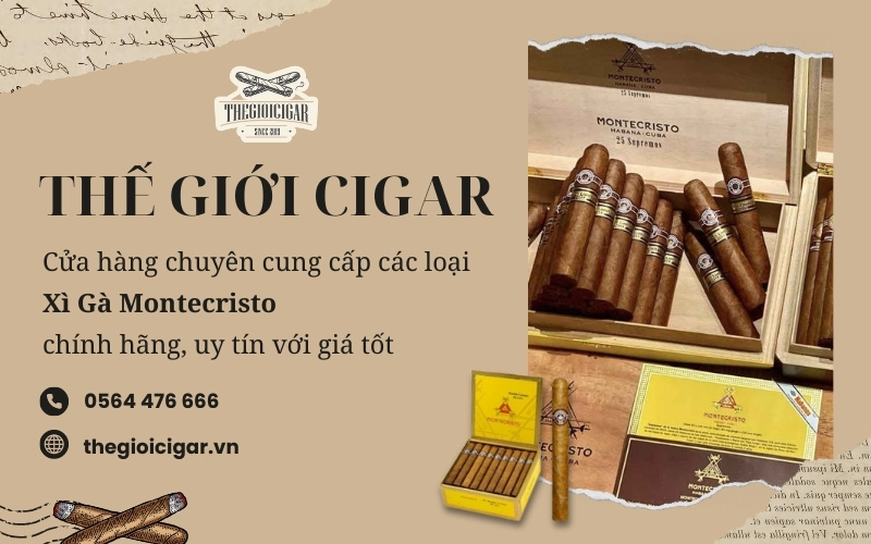 Mua Xì Gà Montecristo uy tín giá tốt tại Thế Giới Cigar