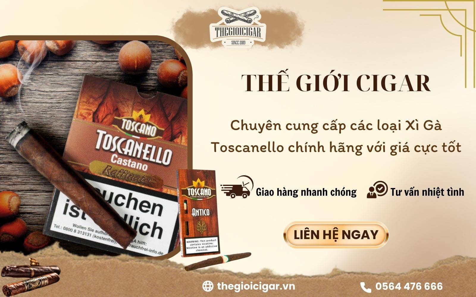 Thế Giới Cigar là địa chỉ bán cigar Toscanello giá tốt hàng đầu