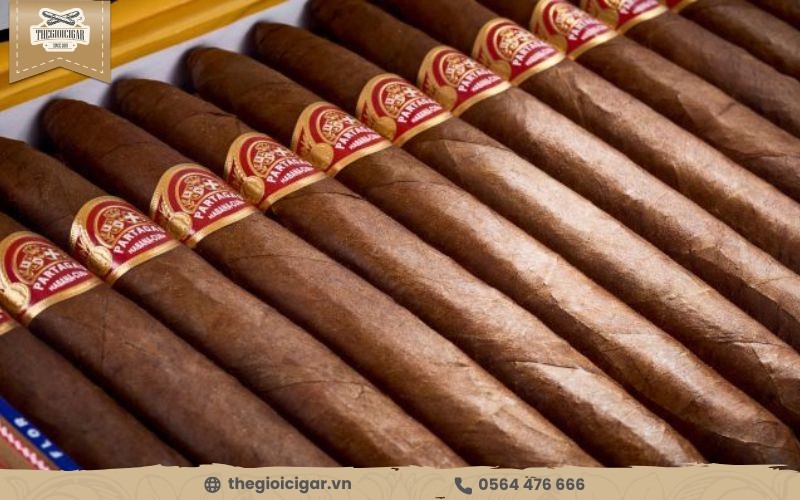 Cigar Partagas Presidentes lớp Wrapper nâu sẫm bóng mỡ