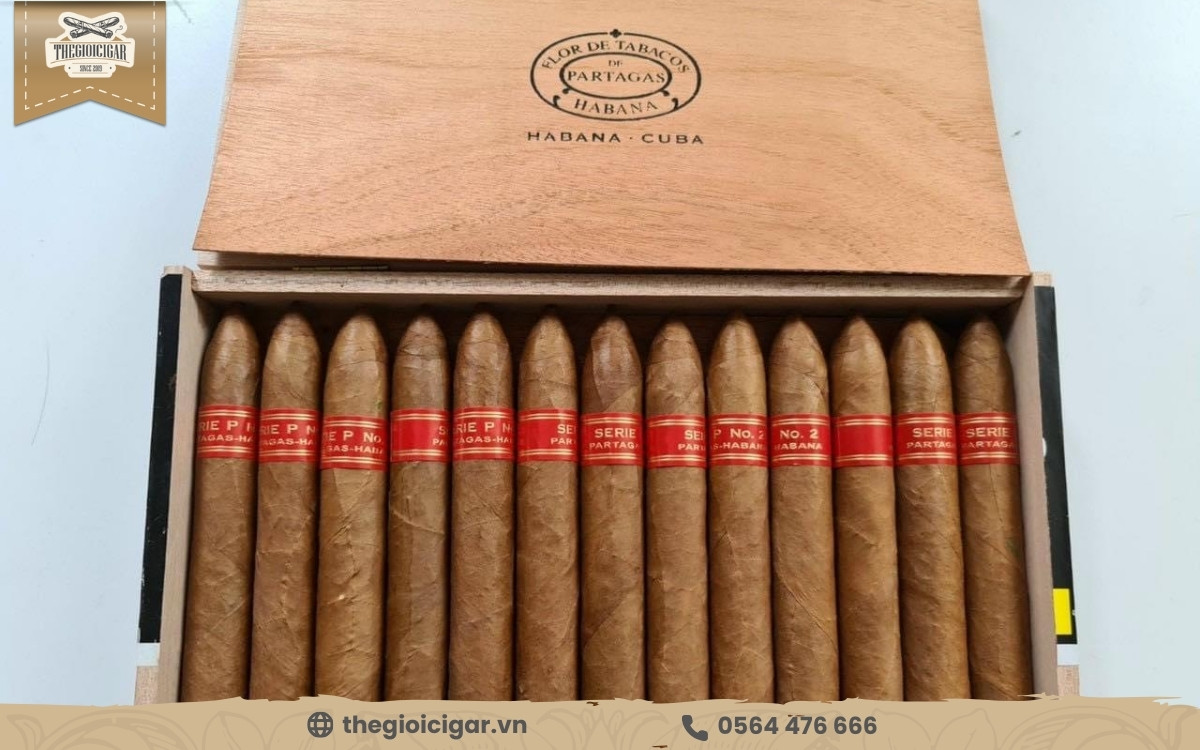 Partagas Serie P No.2 – Hộp 25 điếu mới màu nâu sẫm đẹp