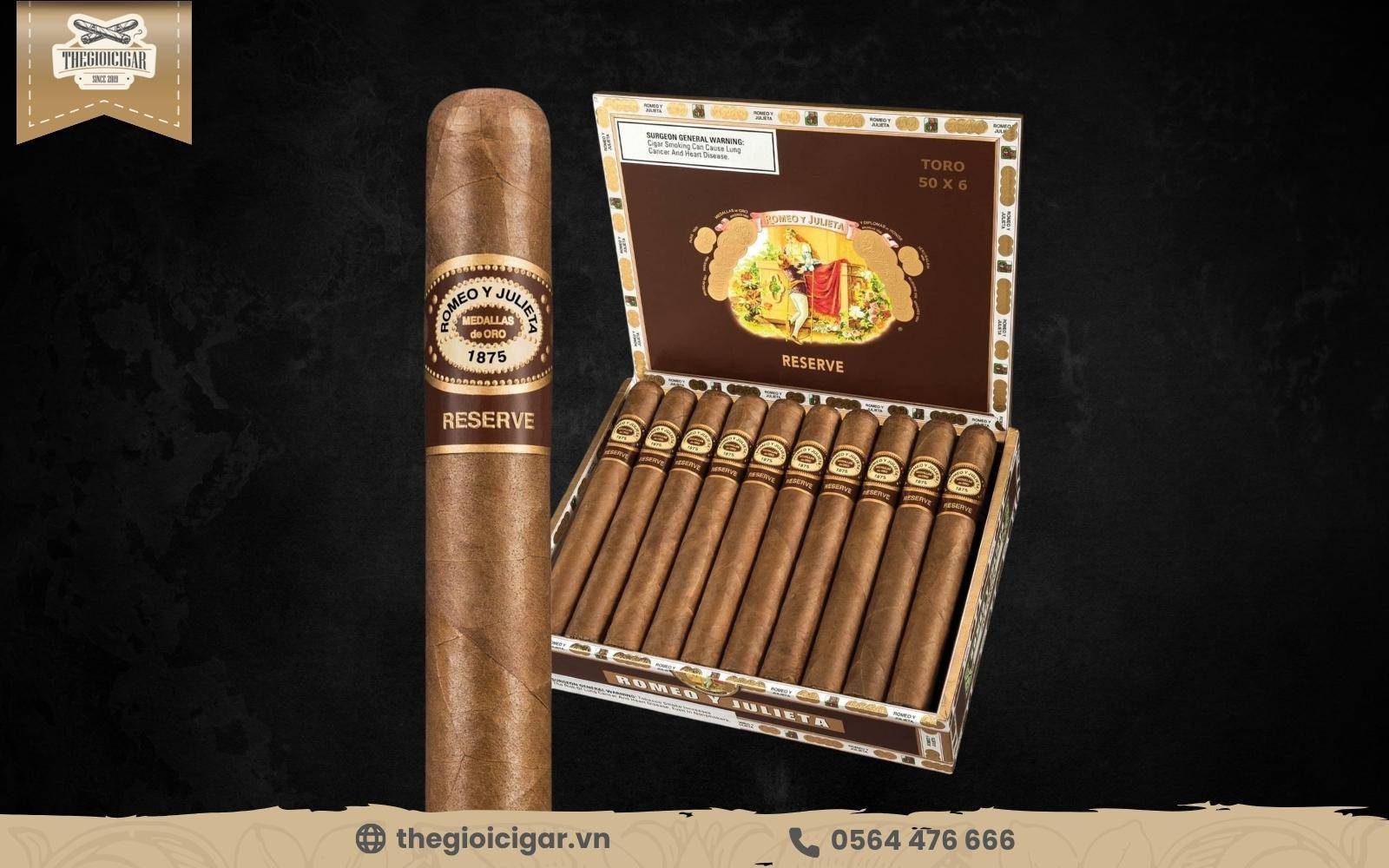 Cigar Romeo y Julieta Reserve Toro luôn nằm trong top xì gà biếu tặng được lựa chọn nhiều nhất