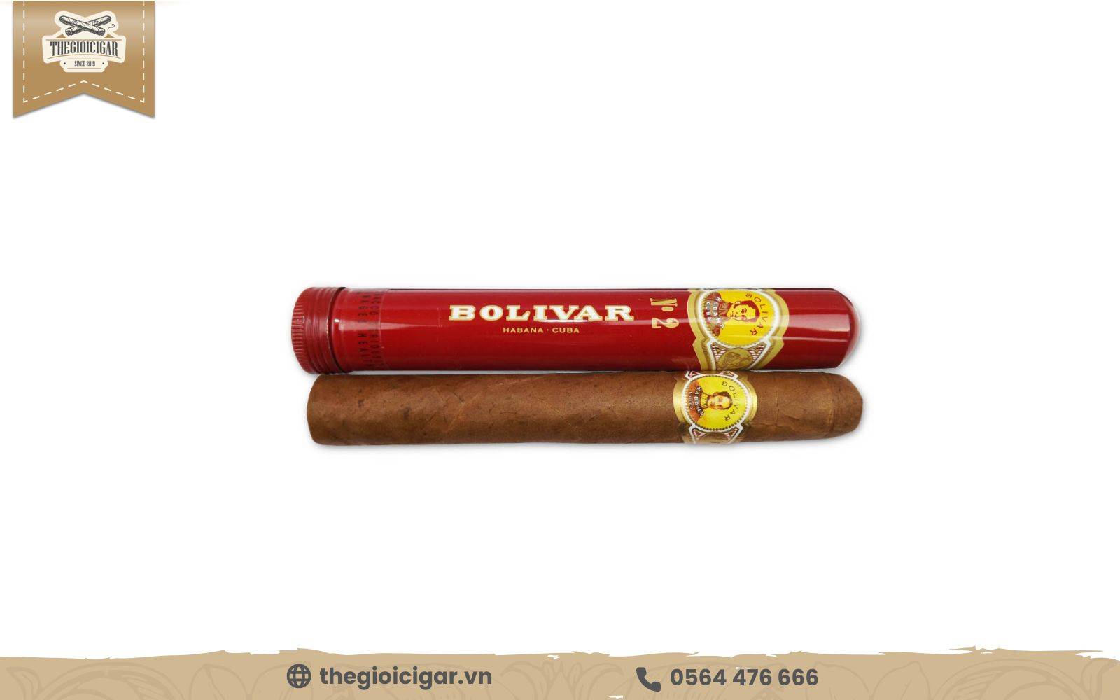 Điếu xì gà Bolivar Tubos No. 2 được bảo quản kỹ càng trong ống nhôm