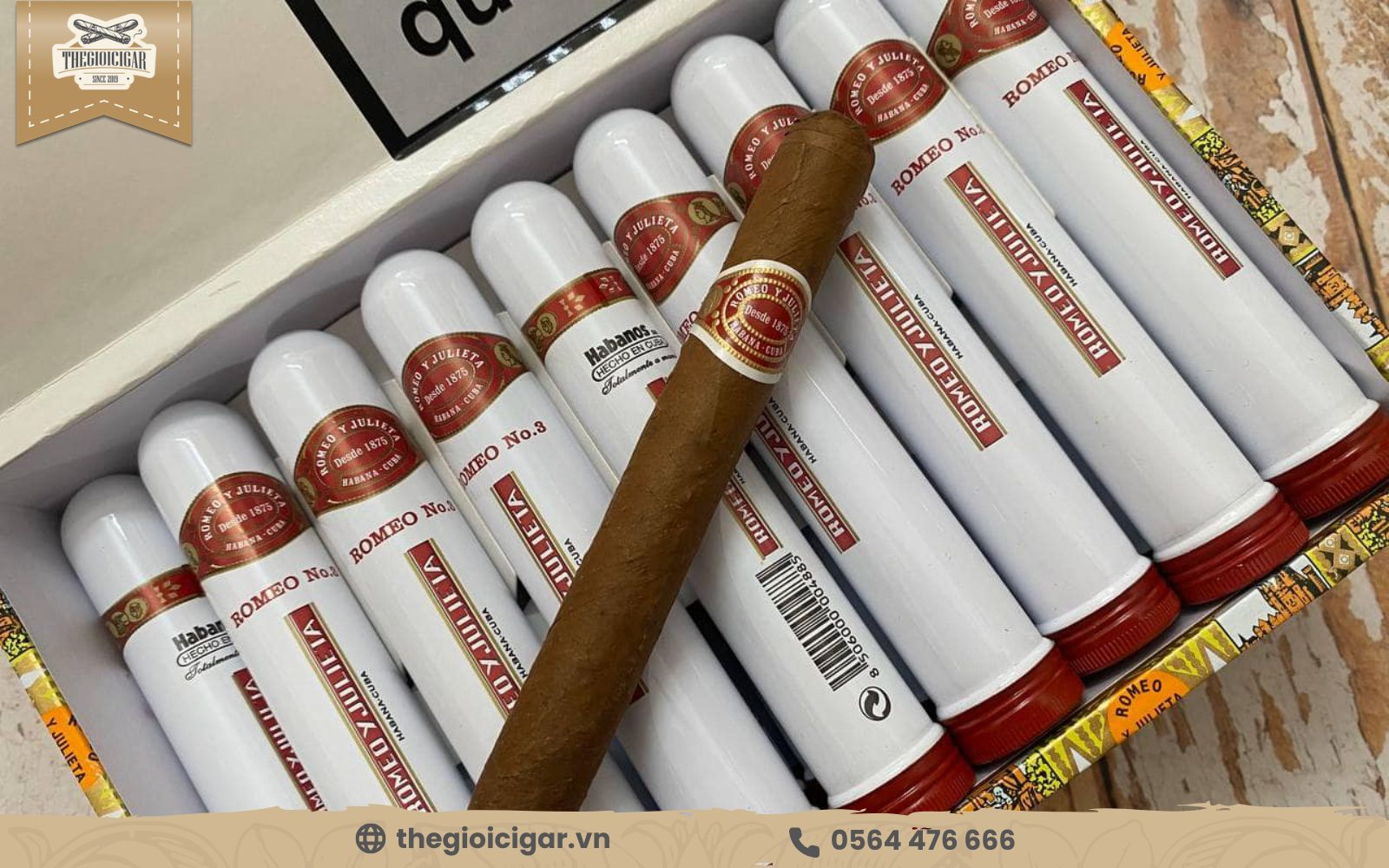 Cigar gỗ Romeo Y Julieta Romeo No.3 Tubos