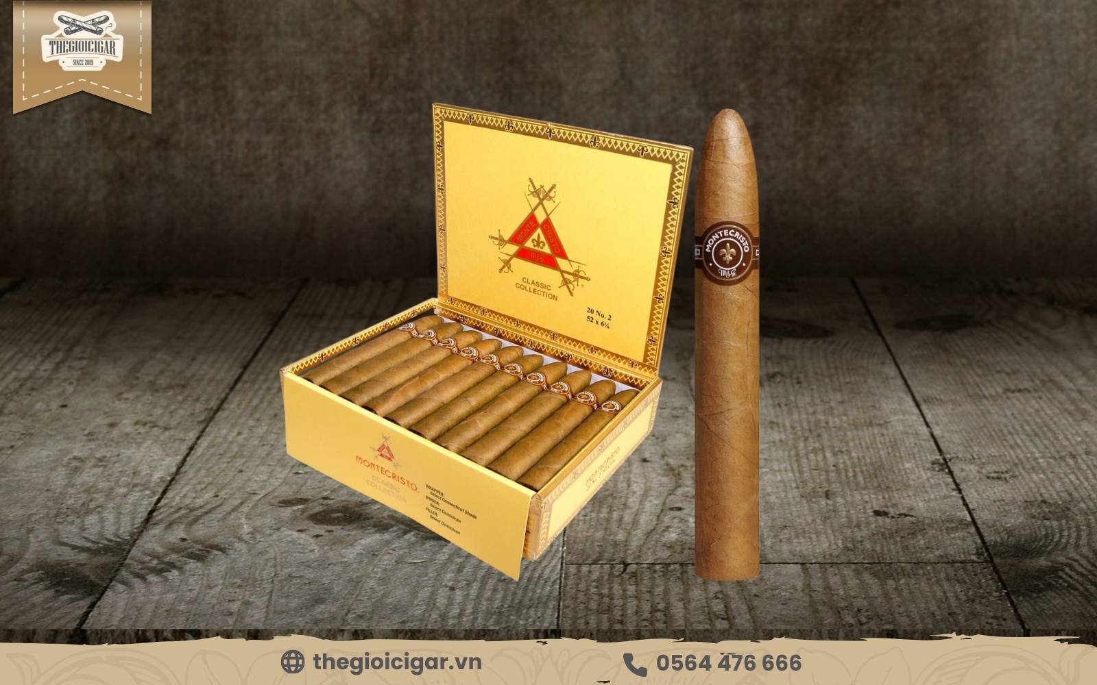 Montecristo No.2 cigar có hương vị đậm đà, phức tạp