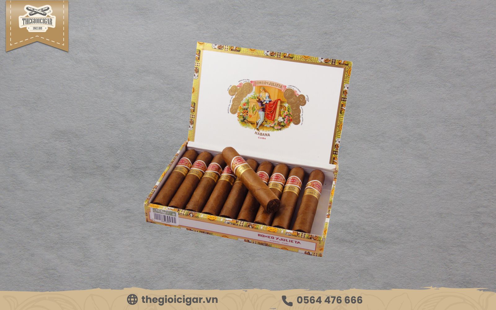 Cigar Romeo Y Julieta Wide Churchills mùi hương cà phê 